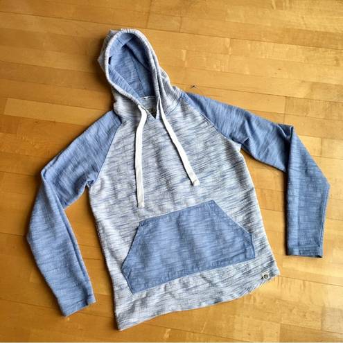 Free Planet  Two-Toned Pullover Hoodie Tunic, Blue, Size M