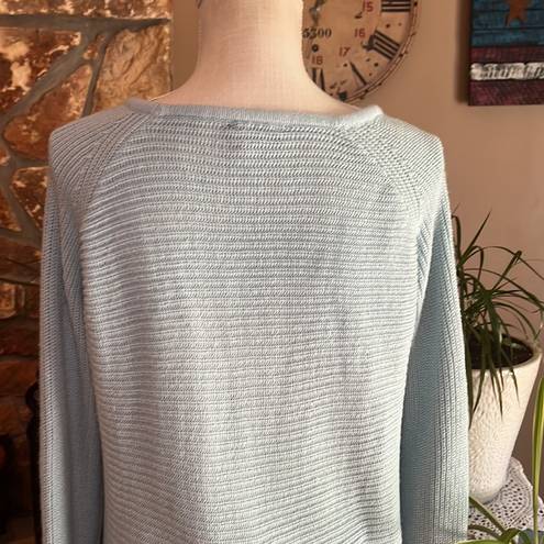 a.n.a  Crewneck Sweater Criss-Cross Sleeve Detail Size XL Light Blue