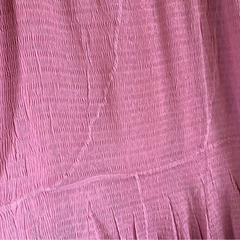 Roma Rossi  Pink Smocked Mermaid Maxi Skirt Medium