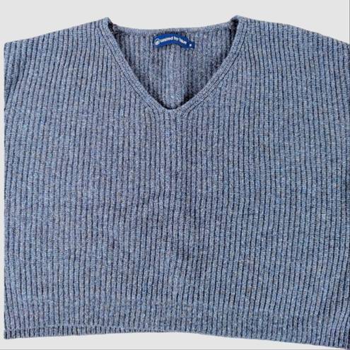 United by Blue  Navy Ribbed Knit V-neck Cropped Sweater - Women's Size Medium