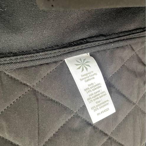 Athleta  Black Quilted Zip Up Vest Pockets Side Panels ~ 65336 Women’s Size M