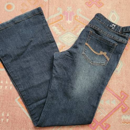 Tommy Hilfiger Tommy Girl dark wash midrise wide leg jeans size 9