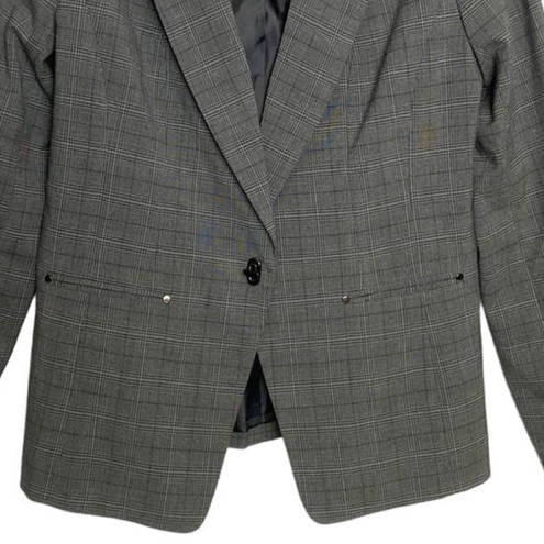 Laundry by Shelli Segal Laundry Shelli Segal Finely Plaid Grey Suit Jacket Blazer/Skirt Set SZ 6