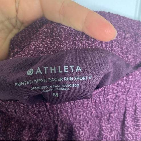 Athleta  printed mesh racer run shorts 4 inch inseams size medium running