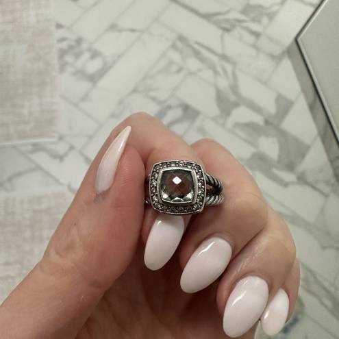 David Yurman  Petite Albion in Sterling Silver with Prasiolite and Pavé Diamond