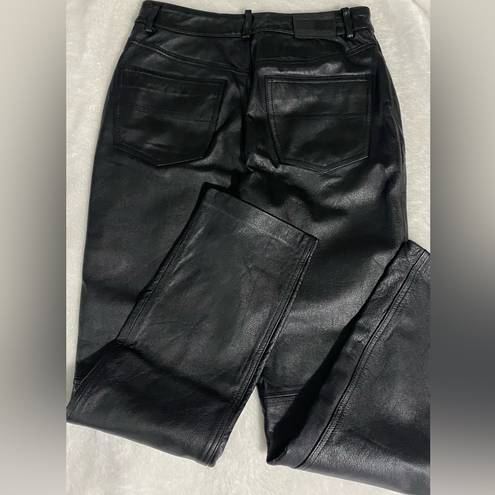 Tommy Hilfiger 100% Leather Black Long Pants. Women’s Size 6.