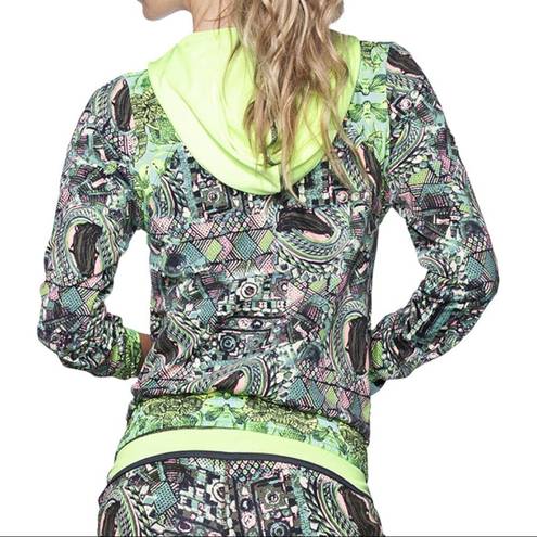 Maaji  Coastal Hills Yoga Athletic Green Zip Up Hoodie Lightweight Jacket Small