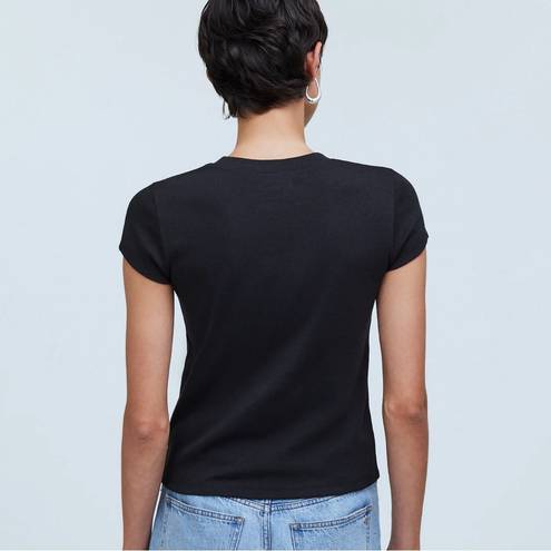 Madewell  Black Supima® Rib Tee Shirt Top Size Medium