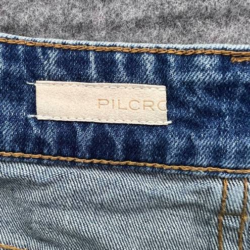 Pilcro  Jeans Womens 25 Blue Mom High Rise Distressed Denim Stretch Relaxed