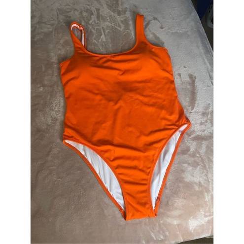 PINK - Victoria's Secret Victoria Secret Pink Scoop One Piece Swimsuit Medium Orange Solid