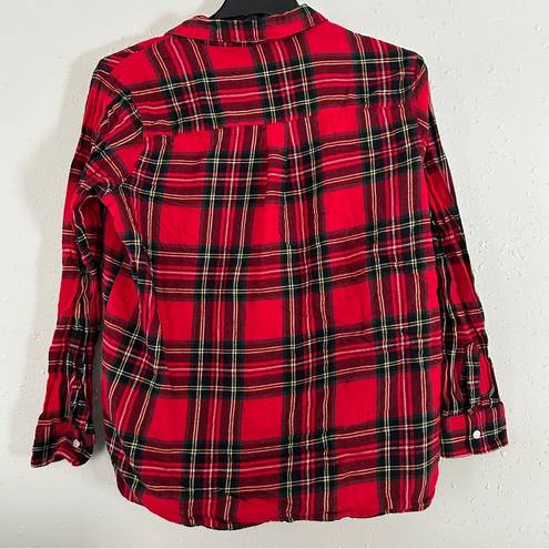 Old Navy  Red Plaid Flannel Button Down Long Sleeve Shirt Casual Comfy XL