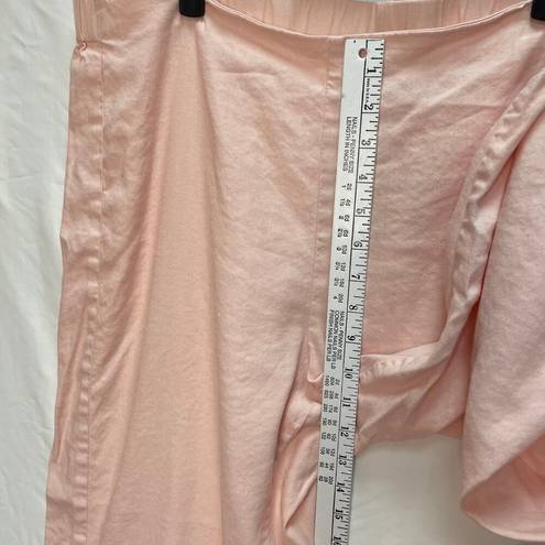 J.Jill  Pants Women's XL Linen Pull-On Pink Wide Leg Cropped Flat Front Elastic