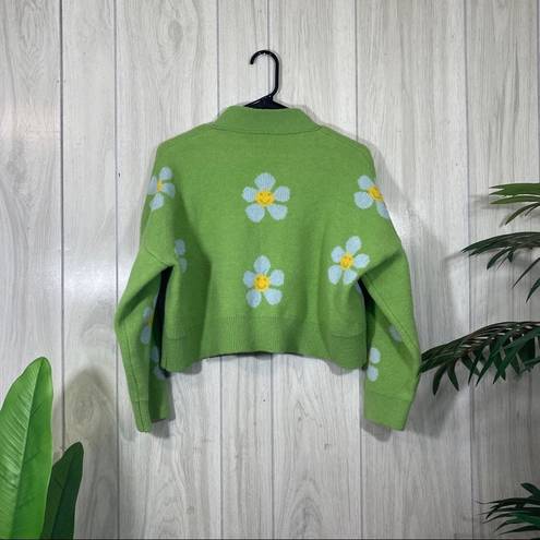 Daisy Cropped  Floral Oversized Cardigan One Size