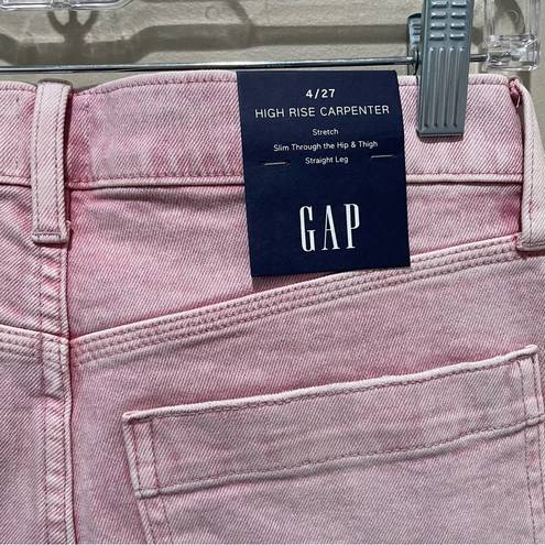 Gap  Denim High Rise Crop Carpenter Jeans Pink Size 27/4 New