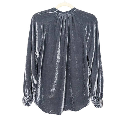 Pilcro  Anthropologie Grey Crushed Velvet Femme Button Down Shirt Women's Small