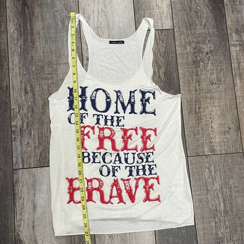 Sweet Claire Red White Blue Home Of The Free Because Of The Brave Tank Top Large