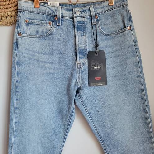 Levi’s Levi's, New, 501 High Rise Skinny Tango Light Wash Button Fly Blue Jeans, 30