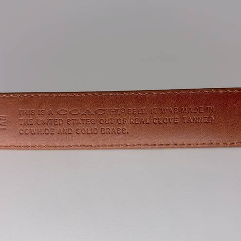 Coach  Brown Leather Belt Size Medium 8400 in British Tan Solid Brass Buckle