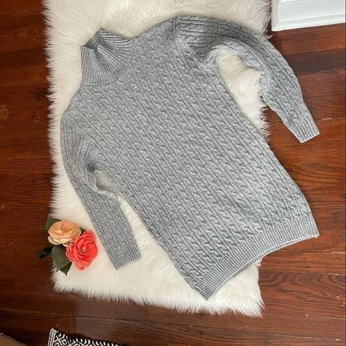 Pretty Little Thing Grey Cable Knit Sweater Long Turtleneck Cozy