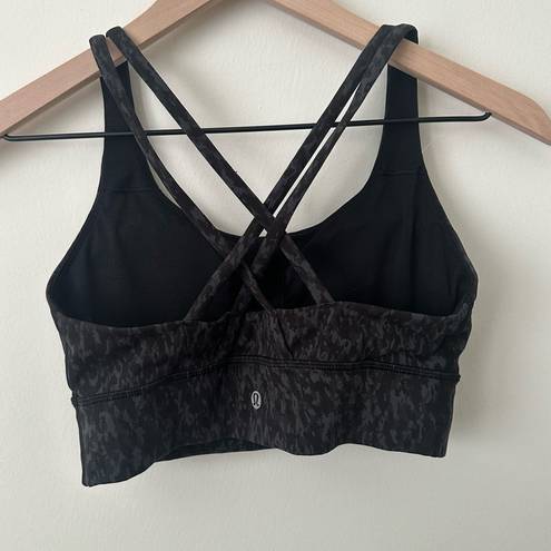 Lululemon Energy Bra *Long Line Formation Camo Deep Coal Multi 6