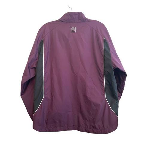FootJoy  Windbreaker Jacket Women Size Large Purple Black Full Zip Lightweight