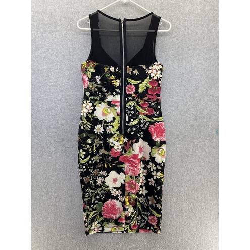 Bisou Bisou  Michele Bohbot Women's Dress Knee Length Black Floral 8 Sleeveless