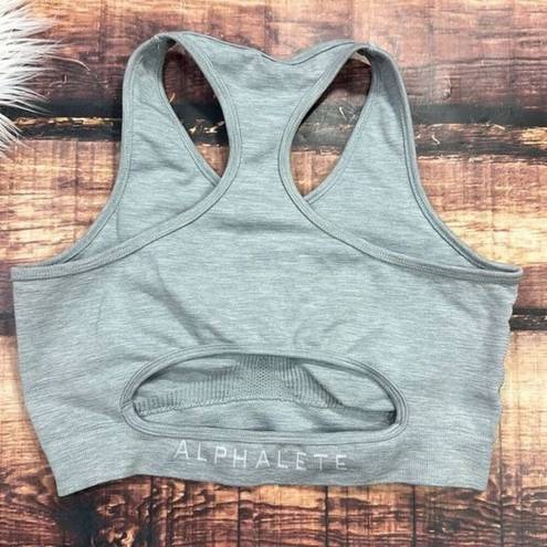 Alphalete  Sports Bra Open Back Grey