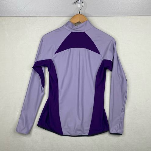 Second Skin Women's  Long Sleeve 1/2 Zip Purple Athletic Training Pullover-Medium