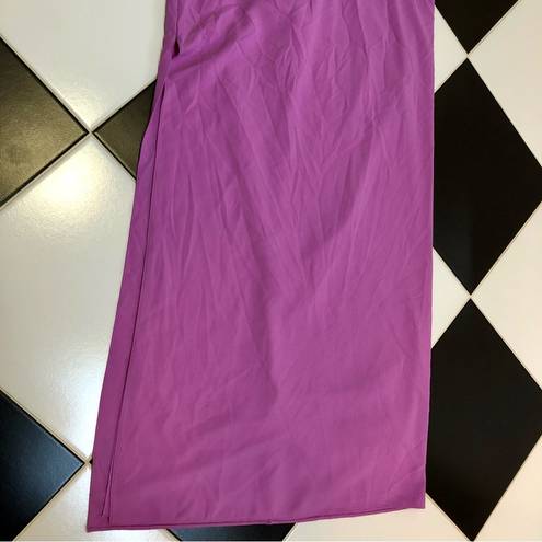 Halston Heritage Open Back Long Gown Cut Outs Orchid Bright Purple Pink sz 12