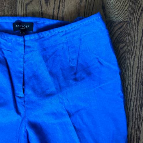 Talbots Vintage  Blue Linen Capri Pants Women’s 14