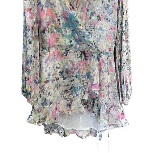 Rococo NWT  Sand Floral Leila Metallic Stars Mini Dress XS