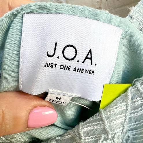 J.O.A. Embroidery crop top light aqua green medium