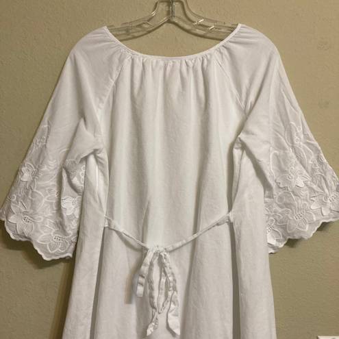 Isabel Maternity Maternity Dress Embroidered White Cotton Size Small