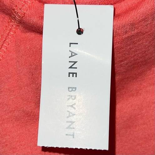 Lane Bryant  Livi Activewear Poof Short Sleeve Banded Bottom Slub Shirt in Salmon