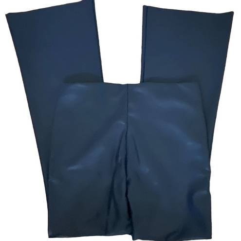 Bagatelle  Collection Midnight Blue Faux Leather Flare Pants Women's L