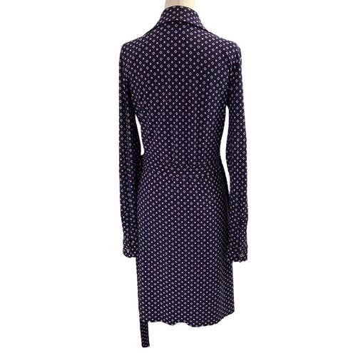 Tommy Hilfiger  Blue Long Sleeve Knee Length Wrap Around Dress Size 6 | 48-30