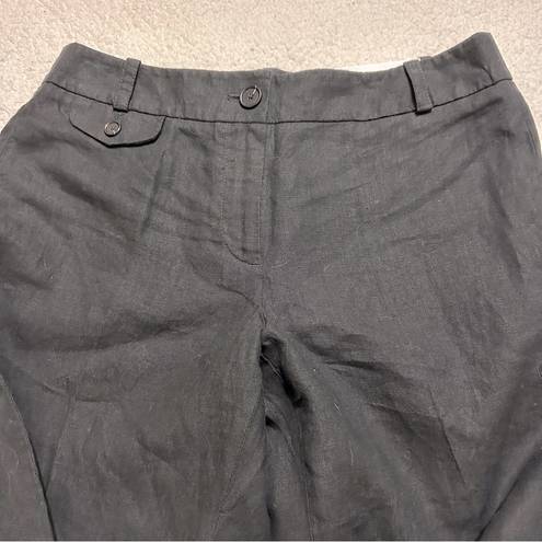 Loft Anne Taylor  Linen Julie Curvy Classic Trouser | Black | NWT