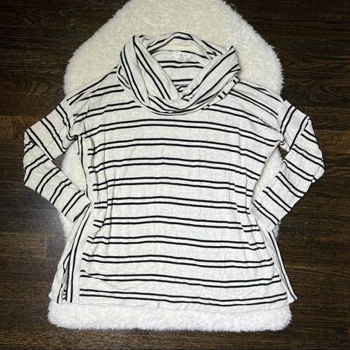 Lou & grey  Black and White Stripe Cowl Neck Sweater