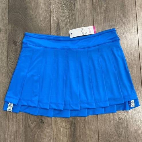 Lucky in Love  Playing in Paradise Hi Low Pleated Skirt Aegean Blue Size Large