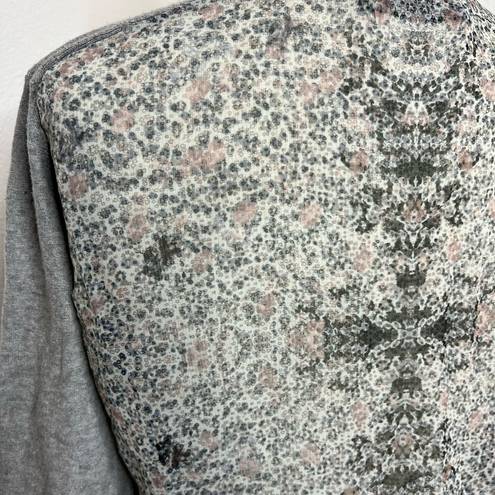 all saints sweater digitally printed grey flora back cardigan