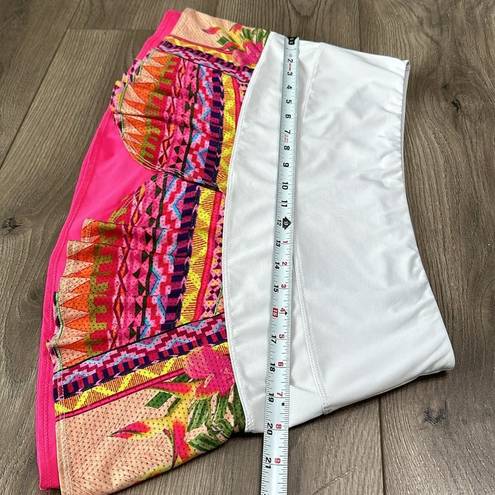 Lucky in Love  13” Layered Pleated Tennis Skirt White And Pink Print Size Large