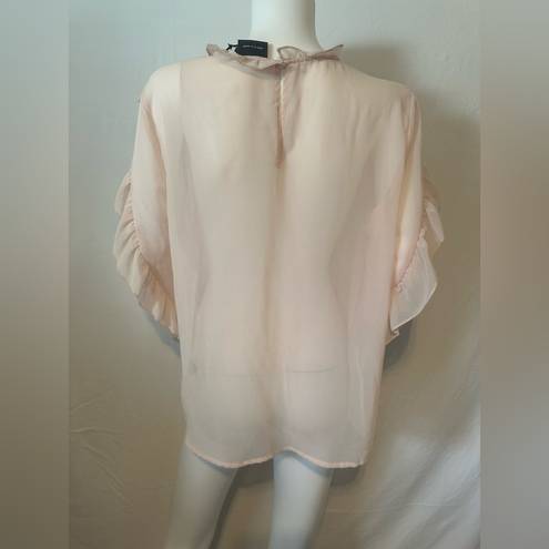 Who What Wear NWT  Pink Ruffle Blouse