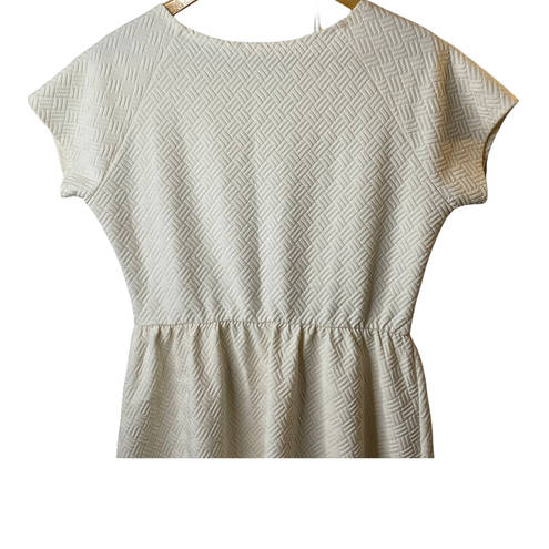 Renee C  Ivory Short Sleeve A-Line Quilted Dress Women's Size Large