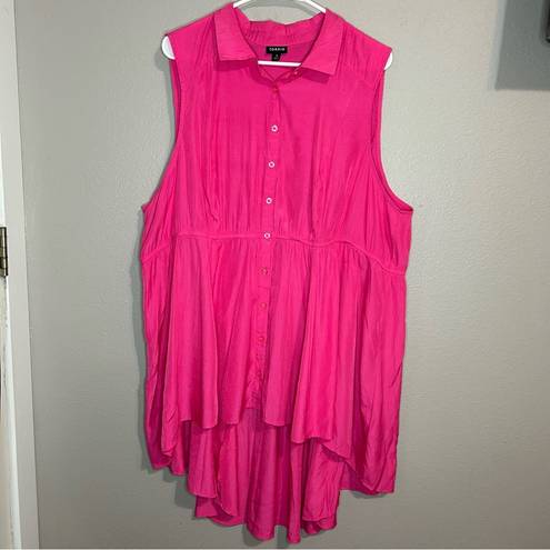 Torrid  hot pink babydoll poplin button front shirt women’s plus size 3X