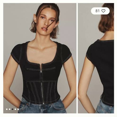 Pilcro  CONTRAST STITCH CORSET TOP