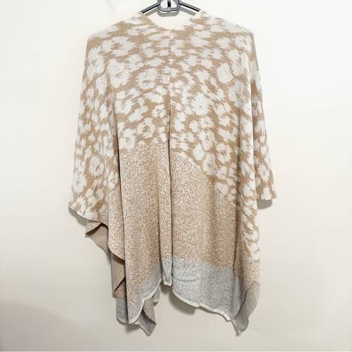 Chico's  One Size Animal Print Sweater Shrug Wrap Poncho