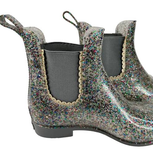 Jack Rogers  Sallie Glitter Rain Boots Ankle Booties Rainbow 7