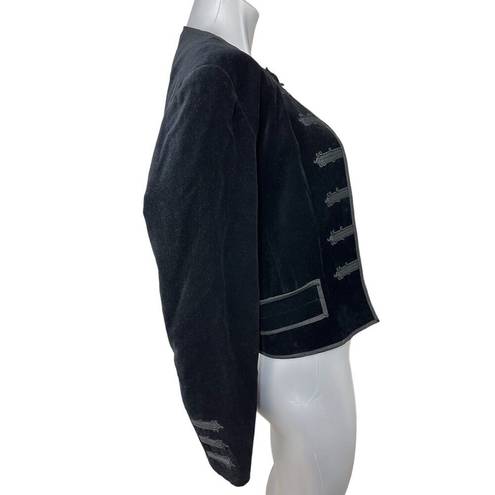 Polo  Jeans RALPH LAUREN Black Velvet Sergeant Open Front Jacket Blazer Medium