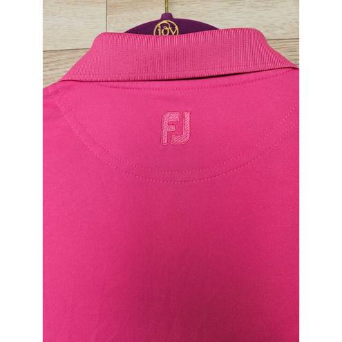 FootJoy ProDry Solid Interlock Self Collar Dark Pink Polo Golf Shirt Women’s S