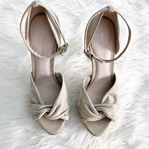 Moda ($10) Pelle  Ankle Strap Knotted Open Toe Platform Heel